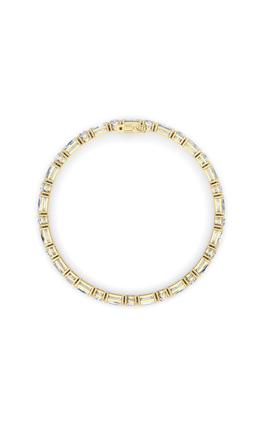 15Cttw Emerald And Round Lab Grown Diamond (F/VS )Bracelet in 14K Gold