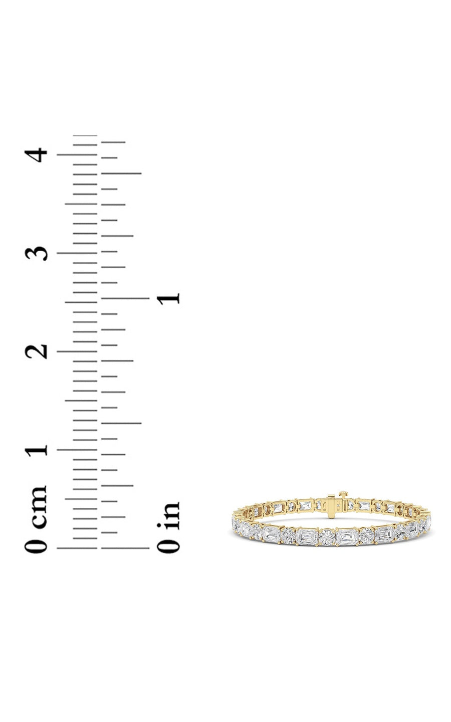 15Cttw Emerald And Round Lab Grown Diamond (F/VS )Bracelet in 14K Gold