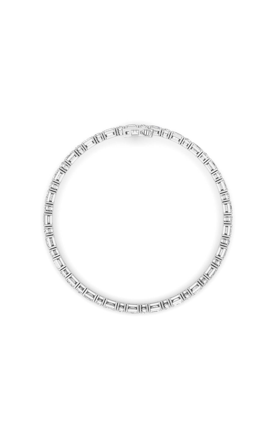 7Cttw Emerald And Round Lab Grown Diamond (F/VS )Bracelet in 14K Gold