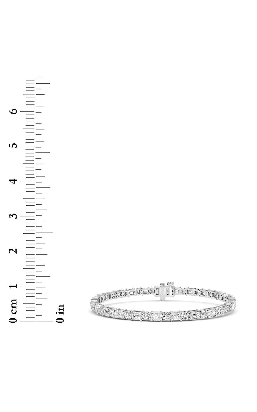 7Cttw Emerald And Round Lab Grown Diamond (F/VS )Bracelet in 14K Gold