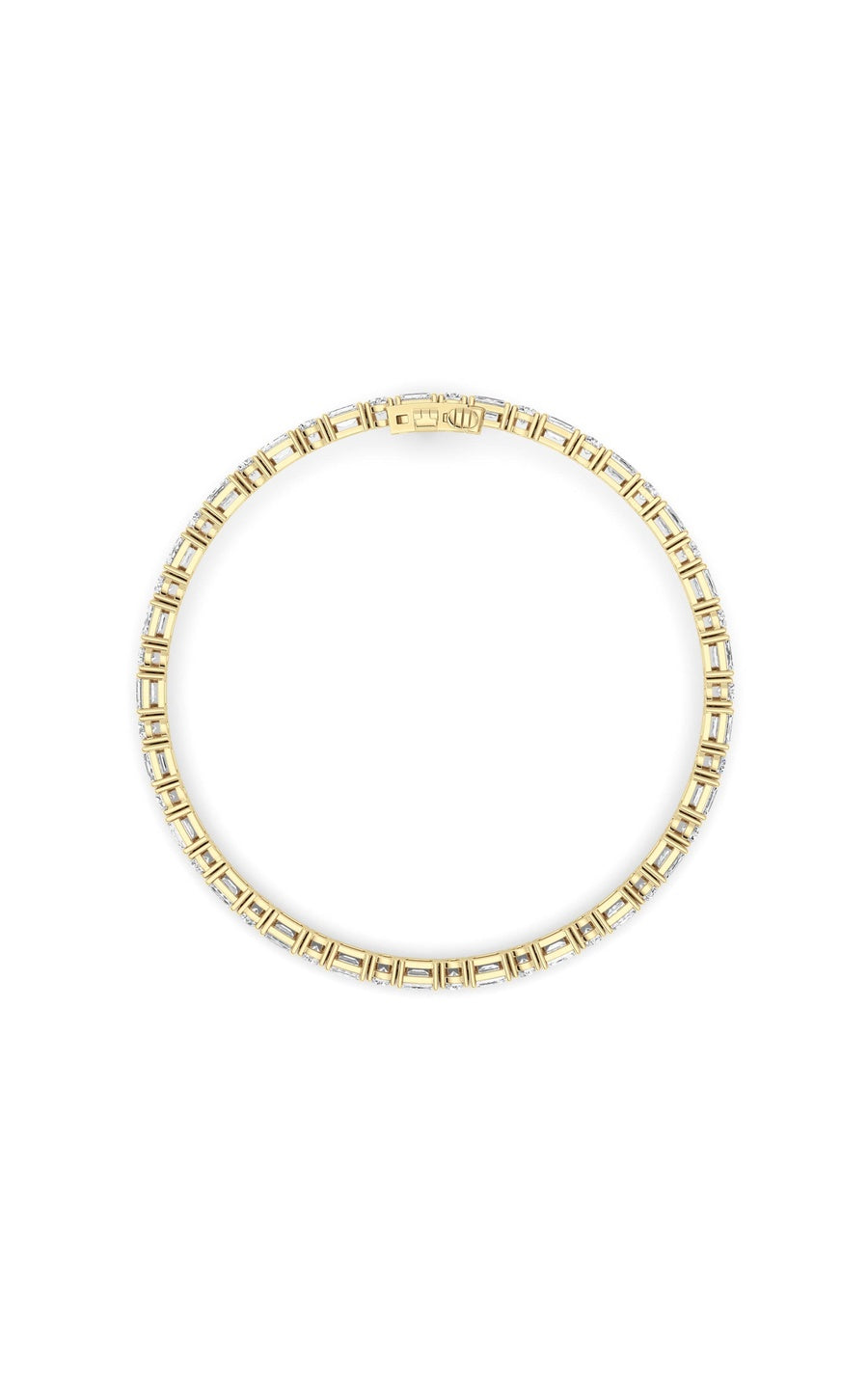 7Cttw Emerald And Round Lab Grown Diamond (F/VS )Bracelet in 14K Gold
