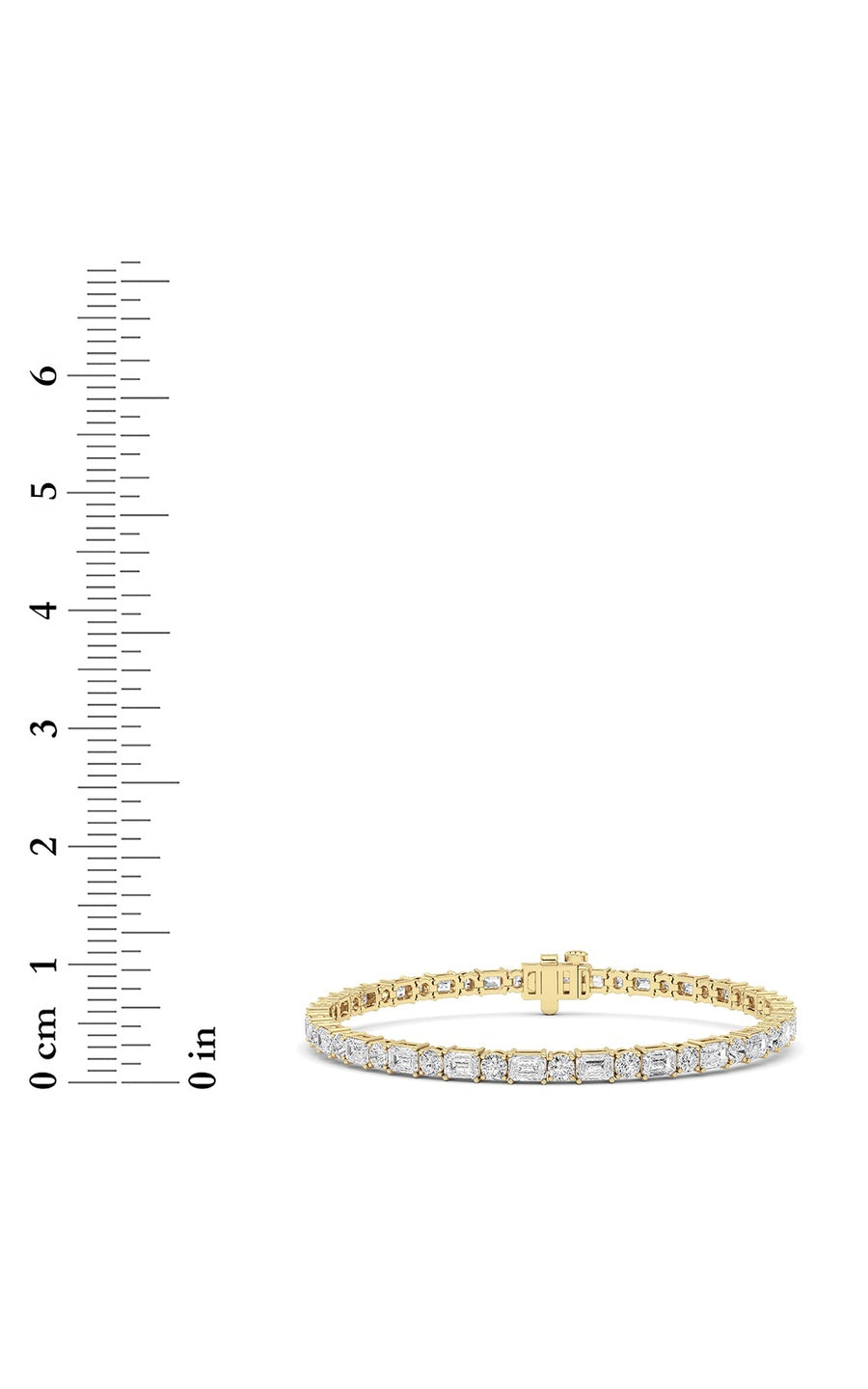 7Cttw Emerald And Round Lab Grown Diamond (F/VS )Bracelet in 14K Gold