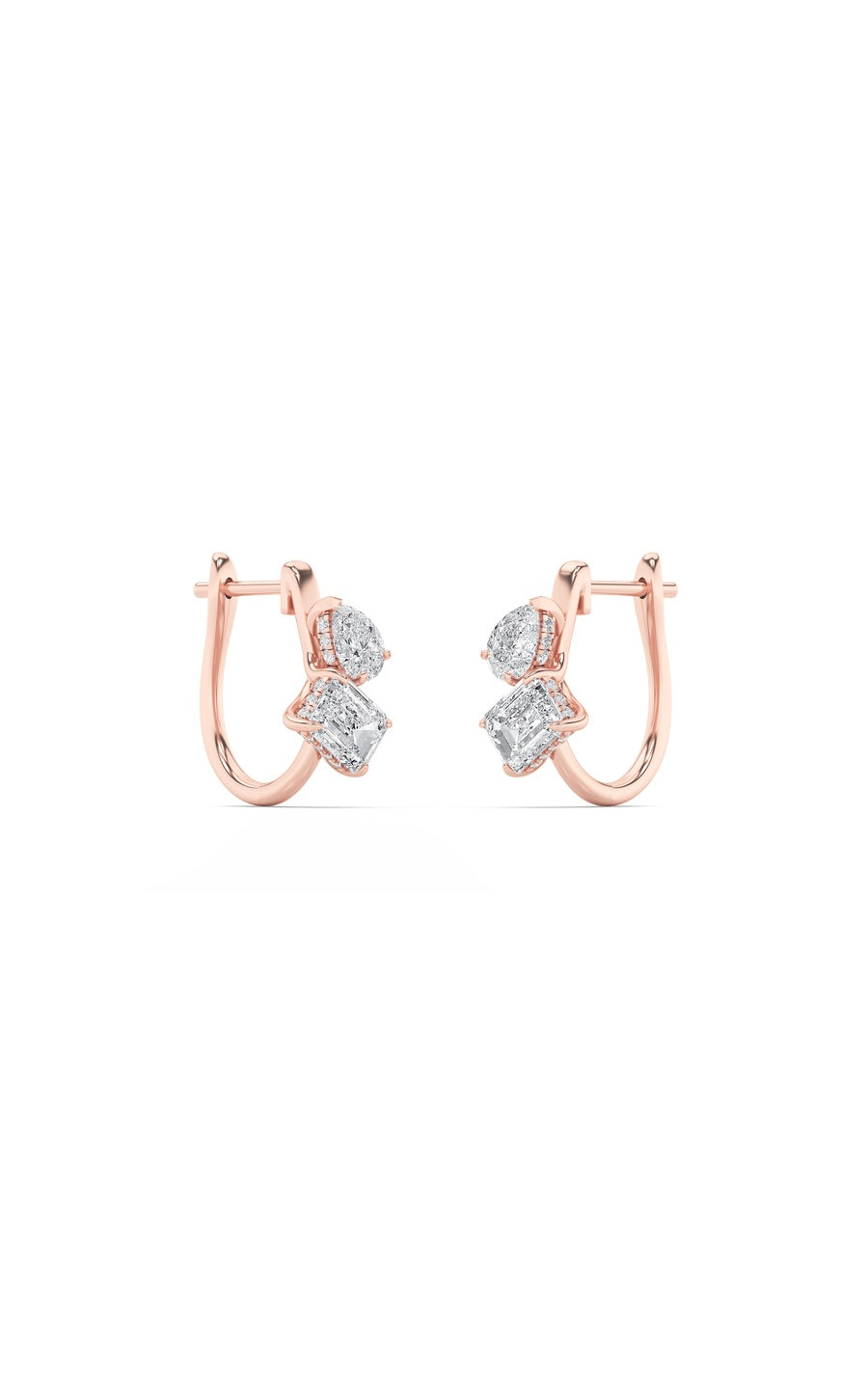 3Cttw Mixed Shaped Lab Grown Diamond (F/VS) Toi etMoi Fashion Earrings in 14K Gold