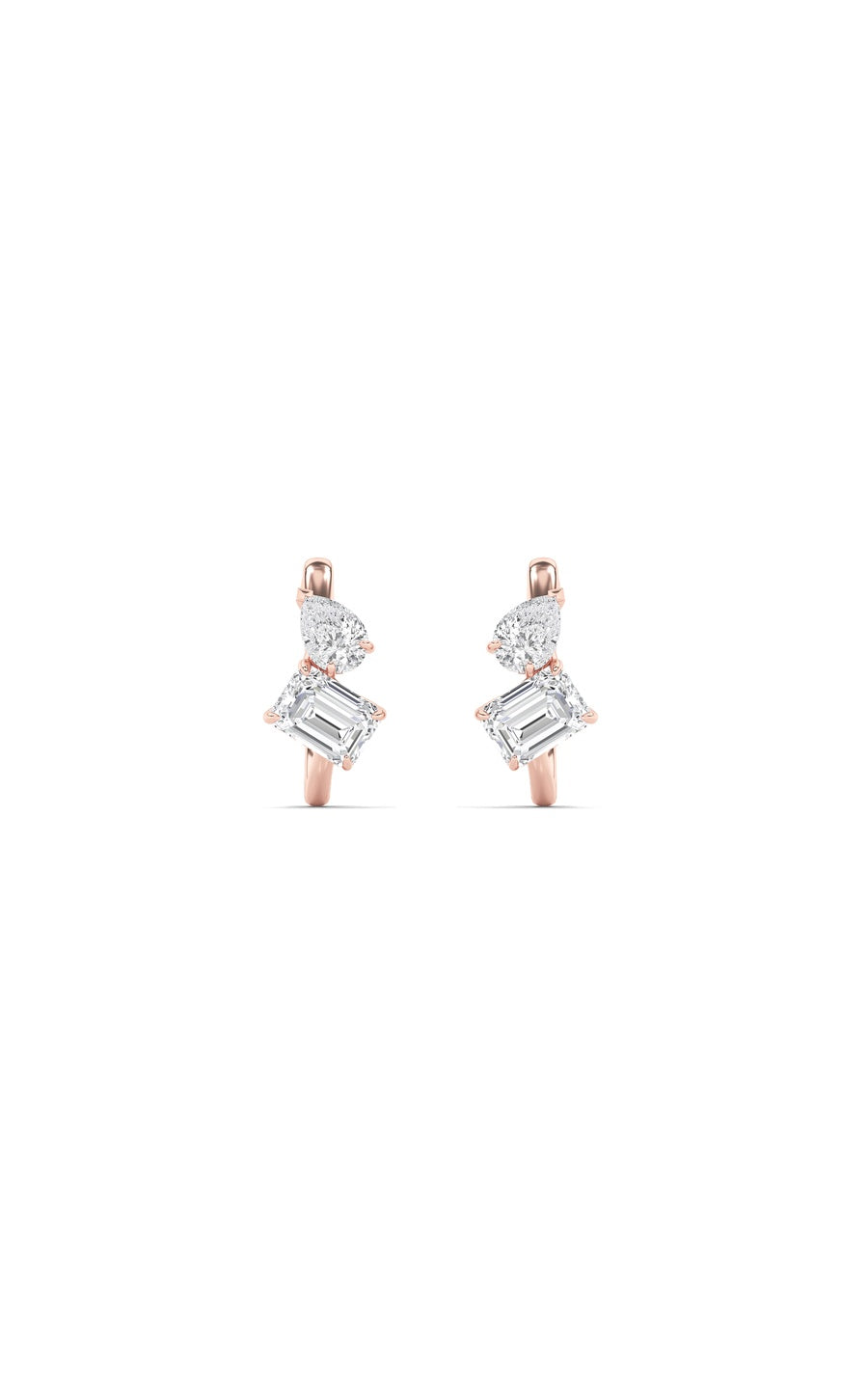 3Cttw Mixed Shaped Lab Grown Diamond (F/VS) Toi etMoi Fashion Earrings in 14K Gold
