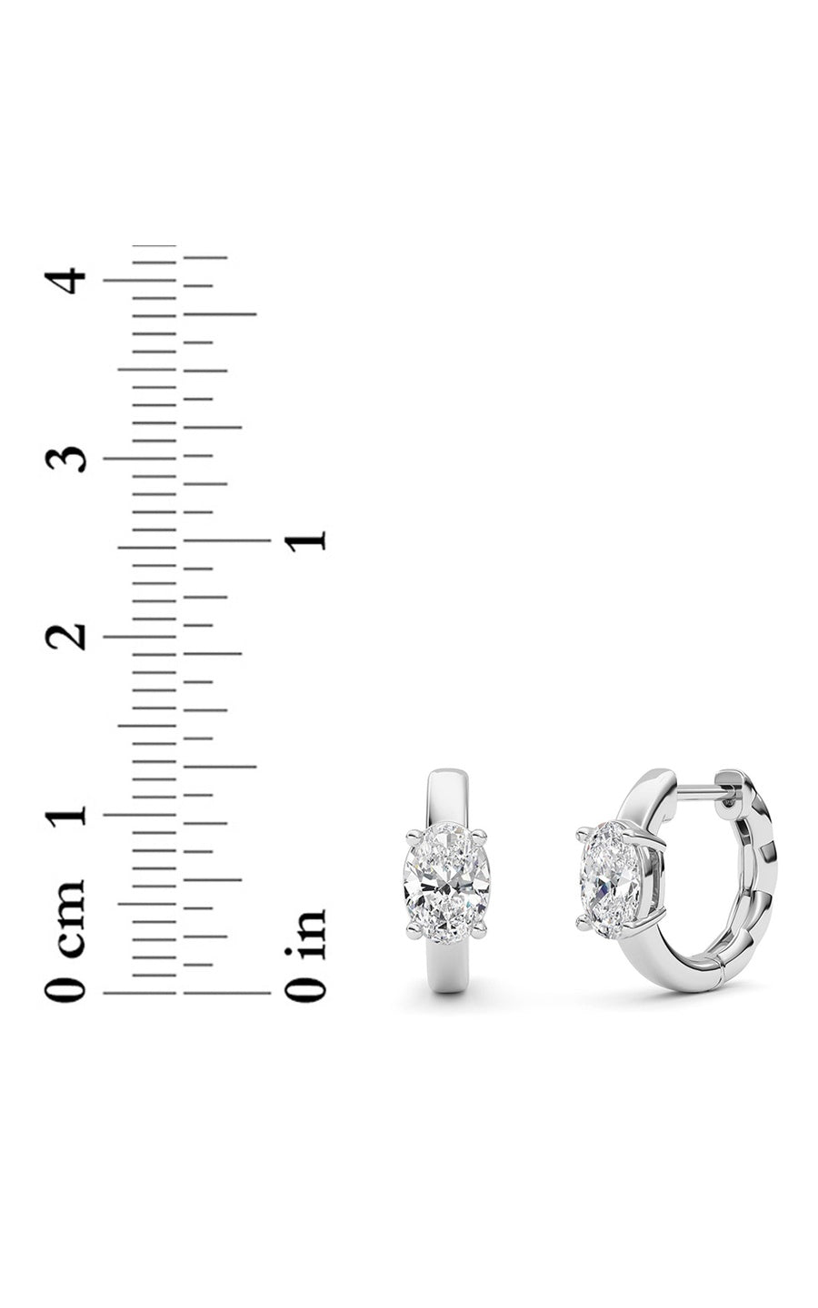 1Cttw Oval Shaped Lab Grown Diamond (F/VS ) HuggieEarrings in 14K Gold
