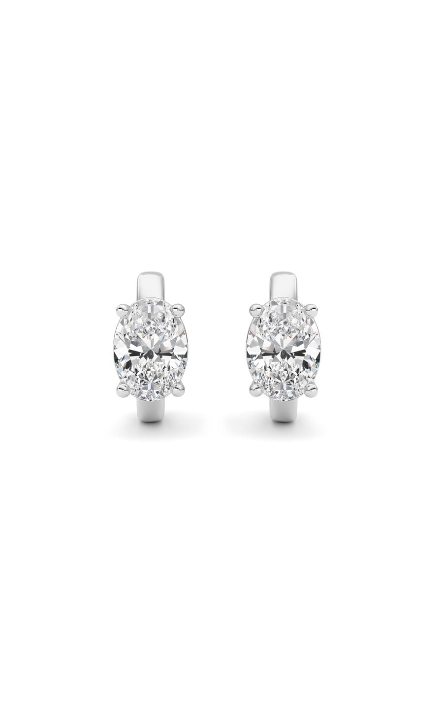 2Cttw Oval Shaped Lab Grown Diamond (F/VS ) HuggieEarrings in 14K Gold