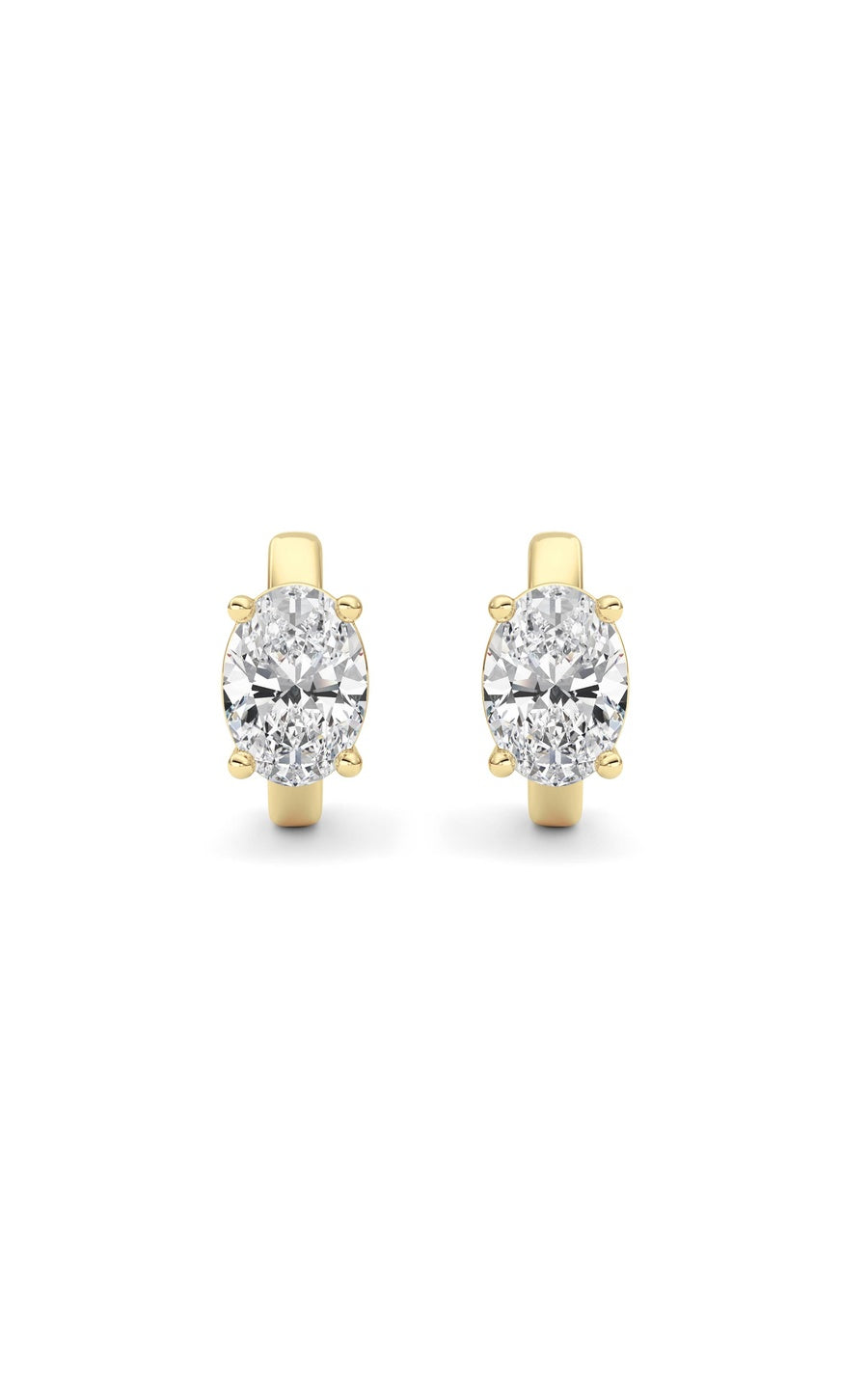 2Cttw Oval Shaped Lab Grown Diamond (F/VS ) HuggieEarrings in 14K Gold