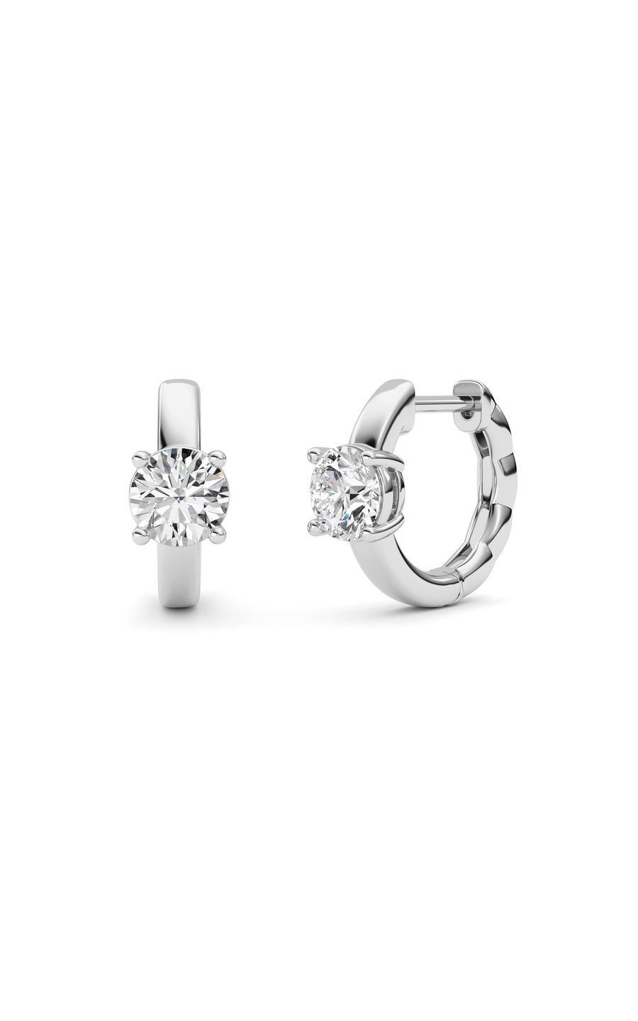 1Cttw Round Shaped Lab Grown Diamond (F/VS ) Huggie Earrings in 14K Gold