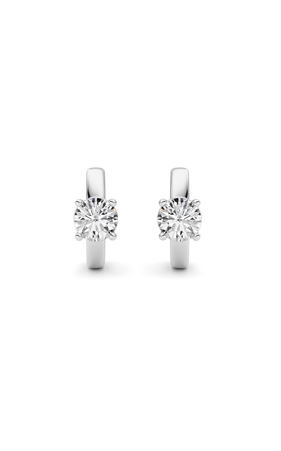 1Cttw Round Shaped Lab Grown Diamond (F/VS ) Huggie Earrings in 14K Gold
