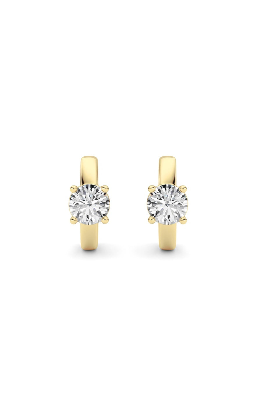 1Cttw Round Shaped Lab Grown Diamond (F/VS ) Huggie Earrings in 14K Gold