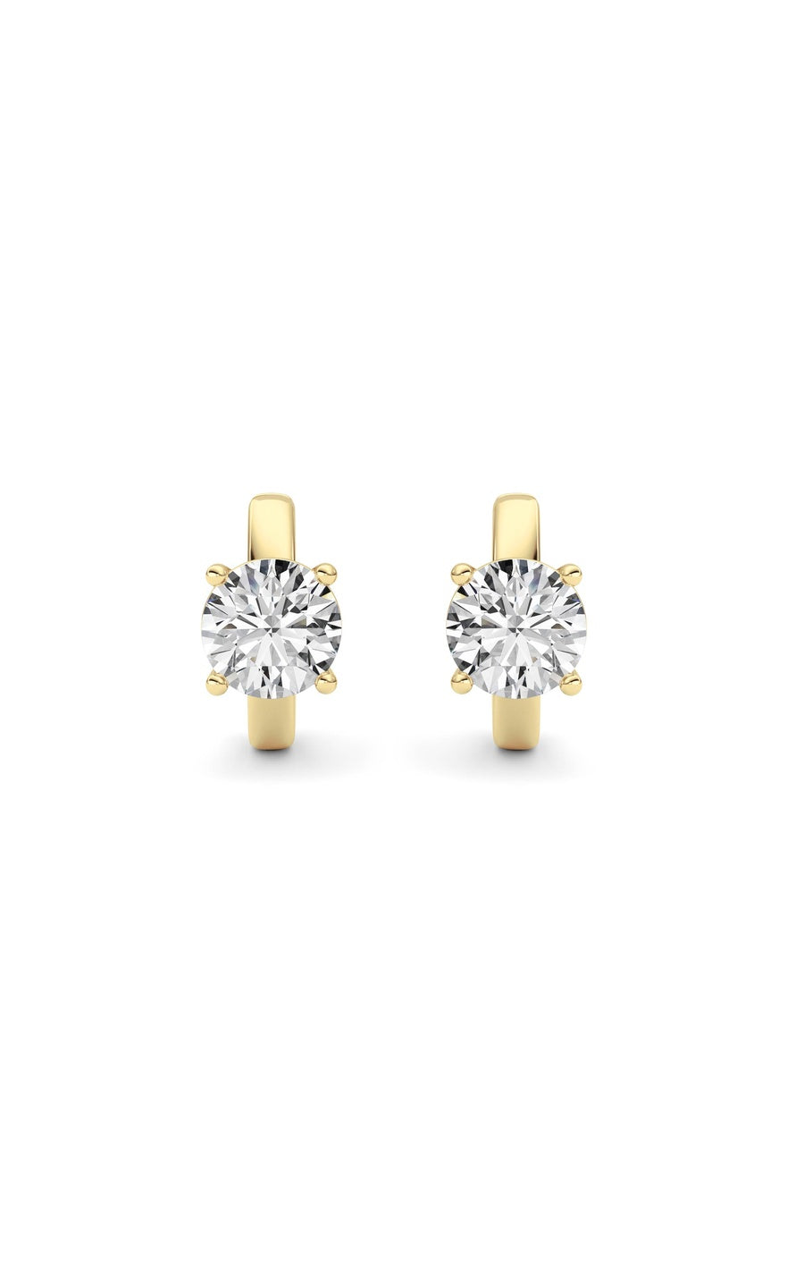 2Cttw Round Shaped Lab Grown Diamond (F/VS ) Huggie Earrings in 14K Gold
