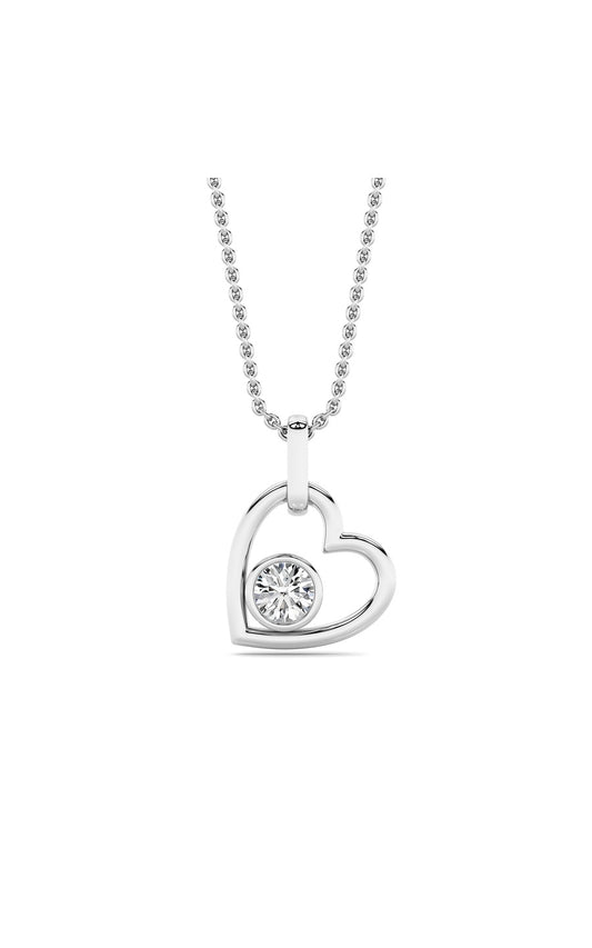 0.33Cttw Round Lab Grown Diamond (F/VS ) Heart Pendant in 14K Gold