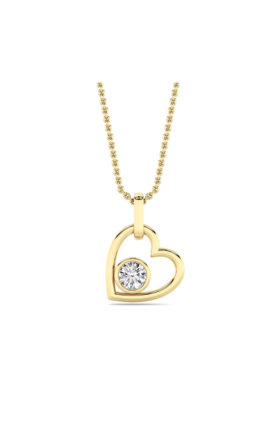 0.33Cttw Round Lab Grown Diamond (F/VS ) Heart Pendant in 14K Gold
