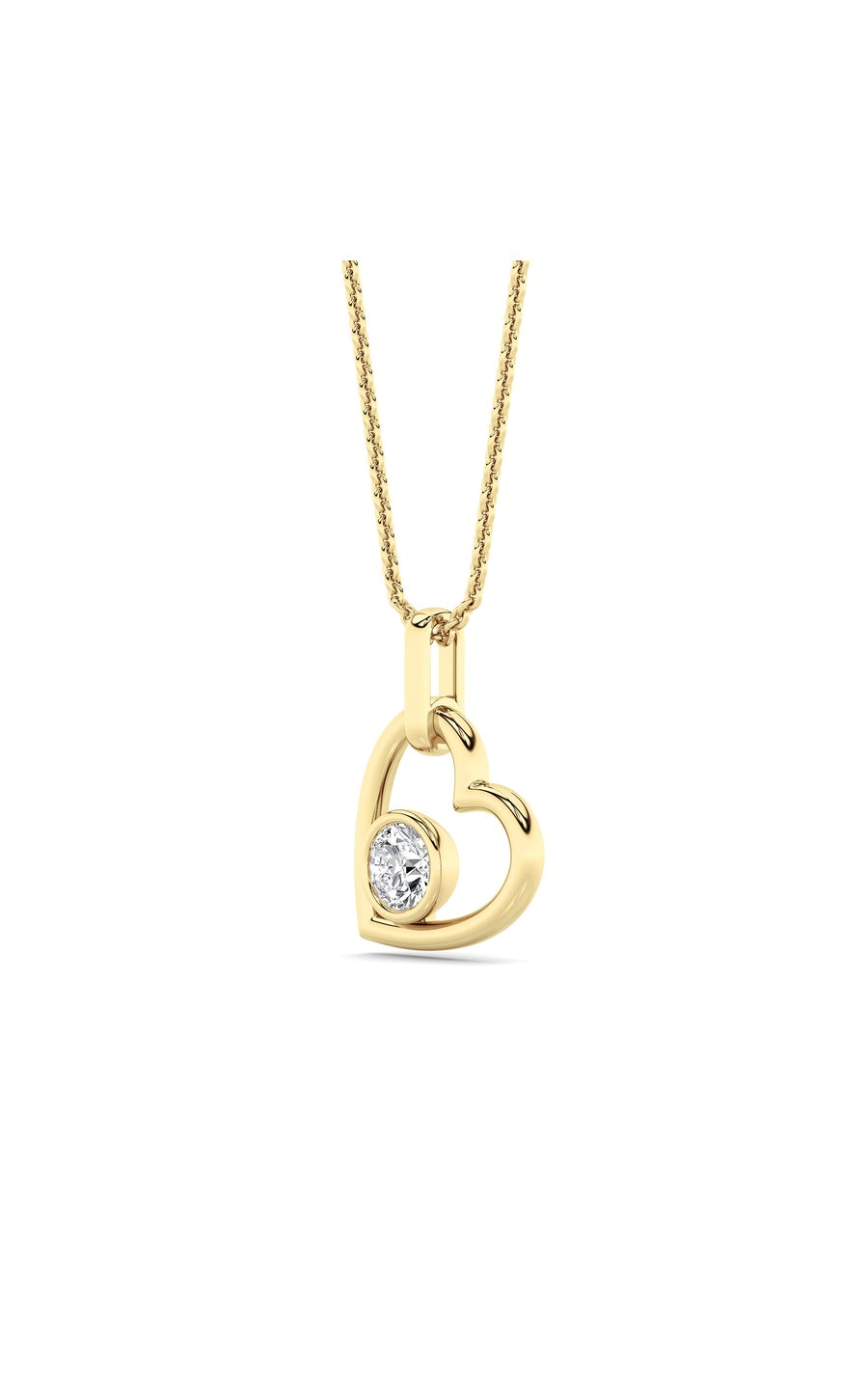 0.33Cttw Round Lab Grown Diamond (F/VS ) Heart Pendant in 14K Gold