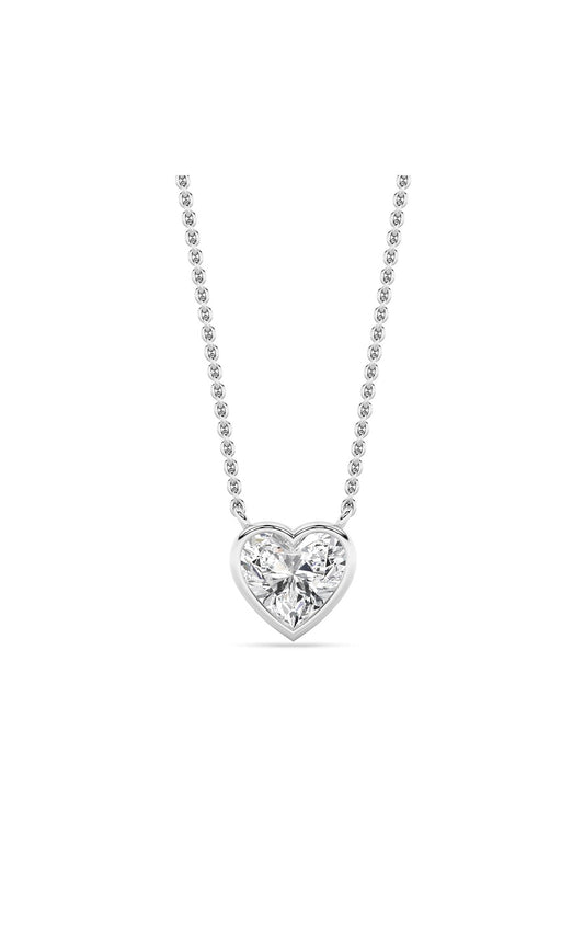 1CTW Heart Shape Lab Grown Diamond (F/VS ) Pendant Necklace in 14K Gold