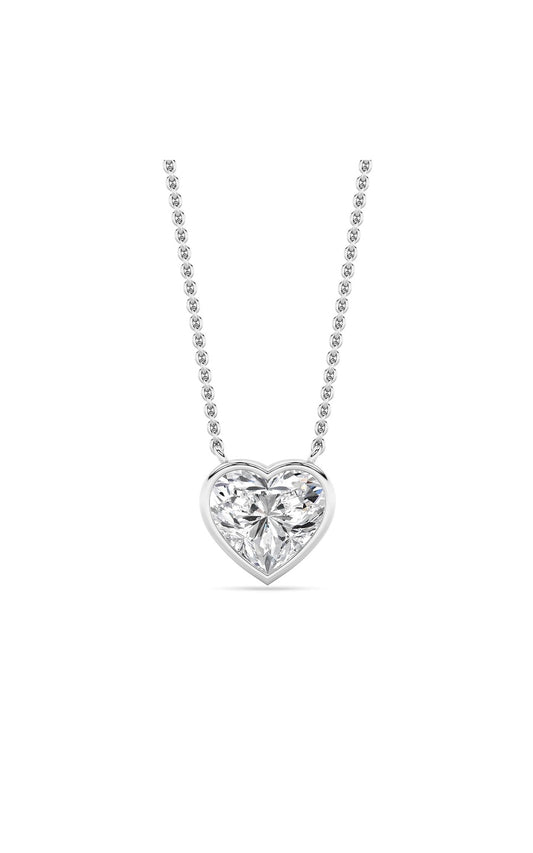 2Cttw Heart Shape Lab Grown Diamond (F/VS ) Pendant Necklace in 14K Gold