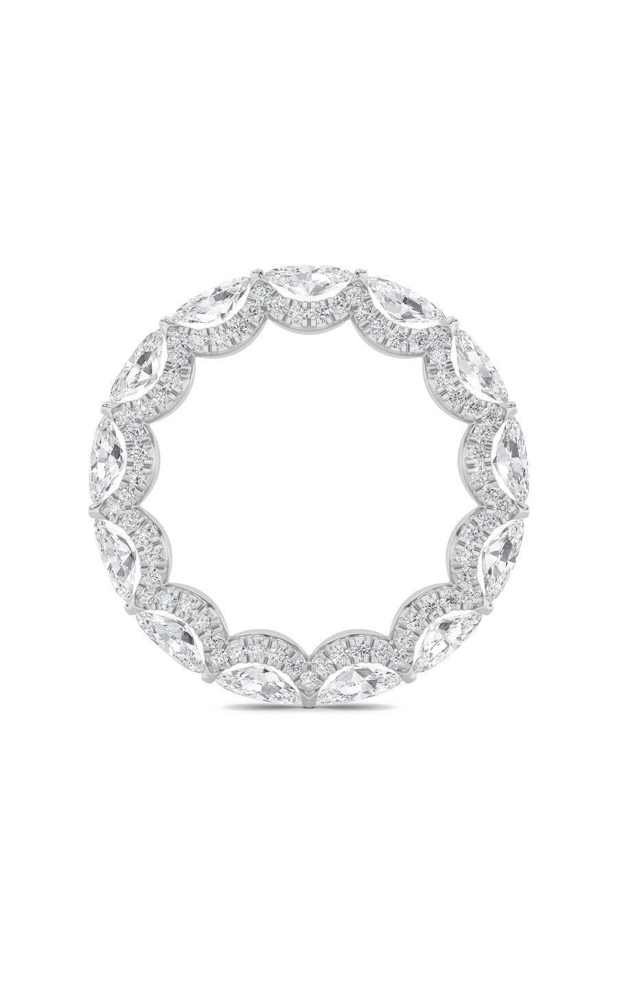 2.5Cttw Marquise Shaped Lab Grown Diamond (F/VS) Eternity Band Ring in 14K Gold