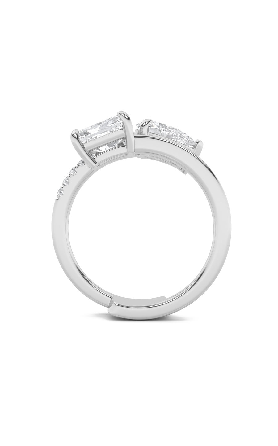 1.5Cttw Pear Shaped Lab Grown Diamond (F/VS) Toi et Moi Fashion Ring in 14K Gold