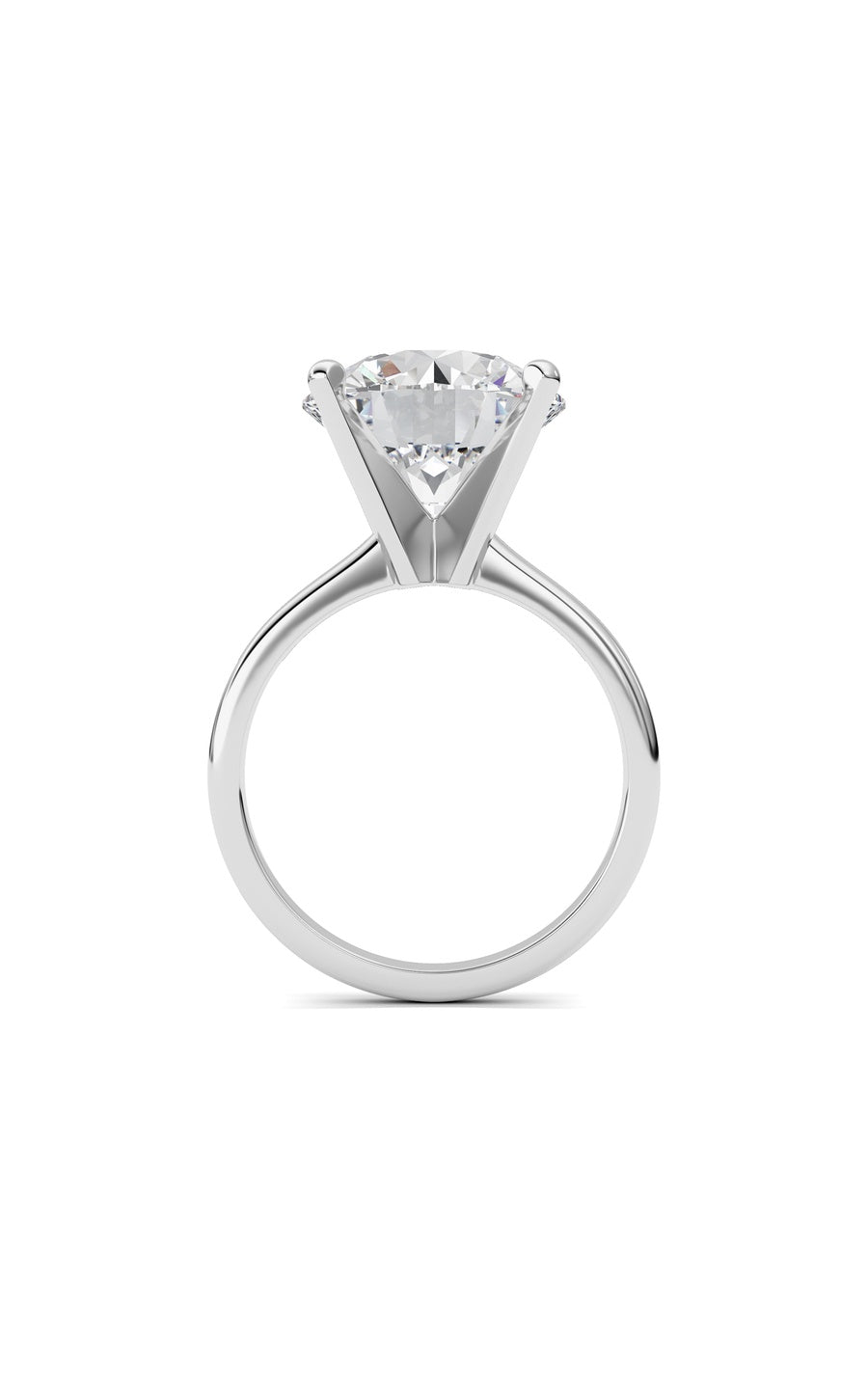 5Cttw Round Shaped Lab Grown Diamond Classic Solitaire Ring in 14K Gold (F/VS)