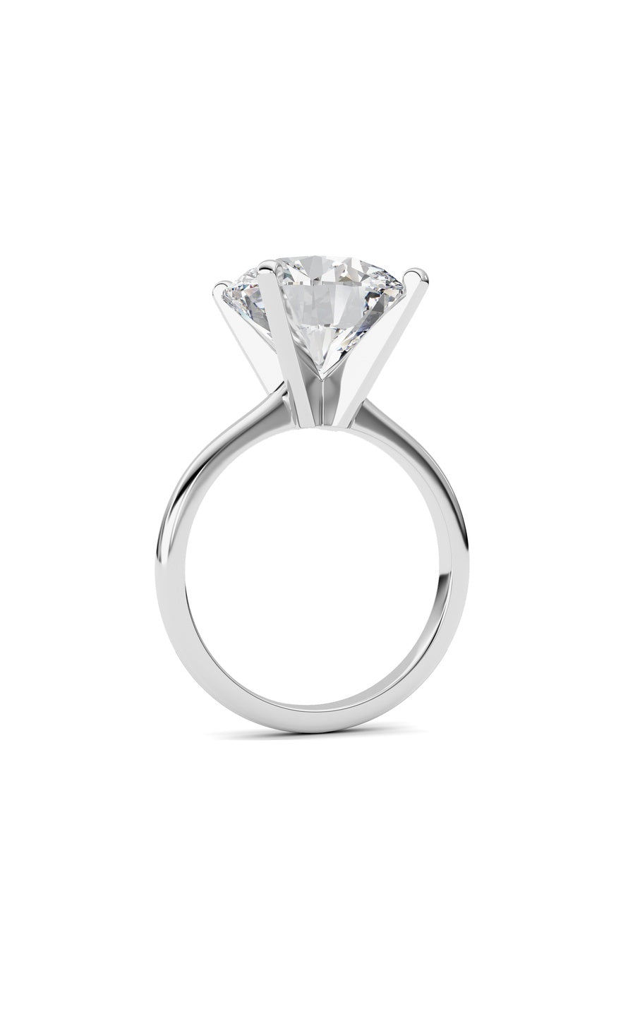 5Cttw Round Shaped Lab Grown Diamond Classic Solitaire Ring in 14K Gold (F/VS)
