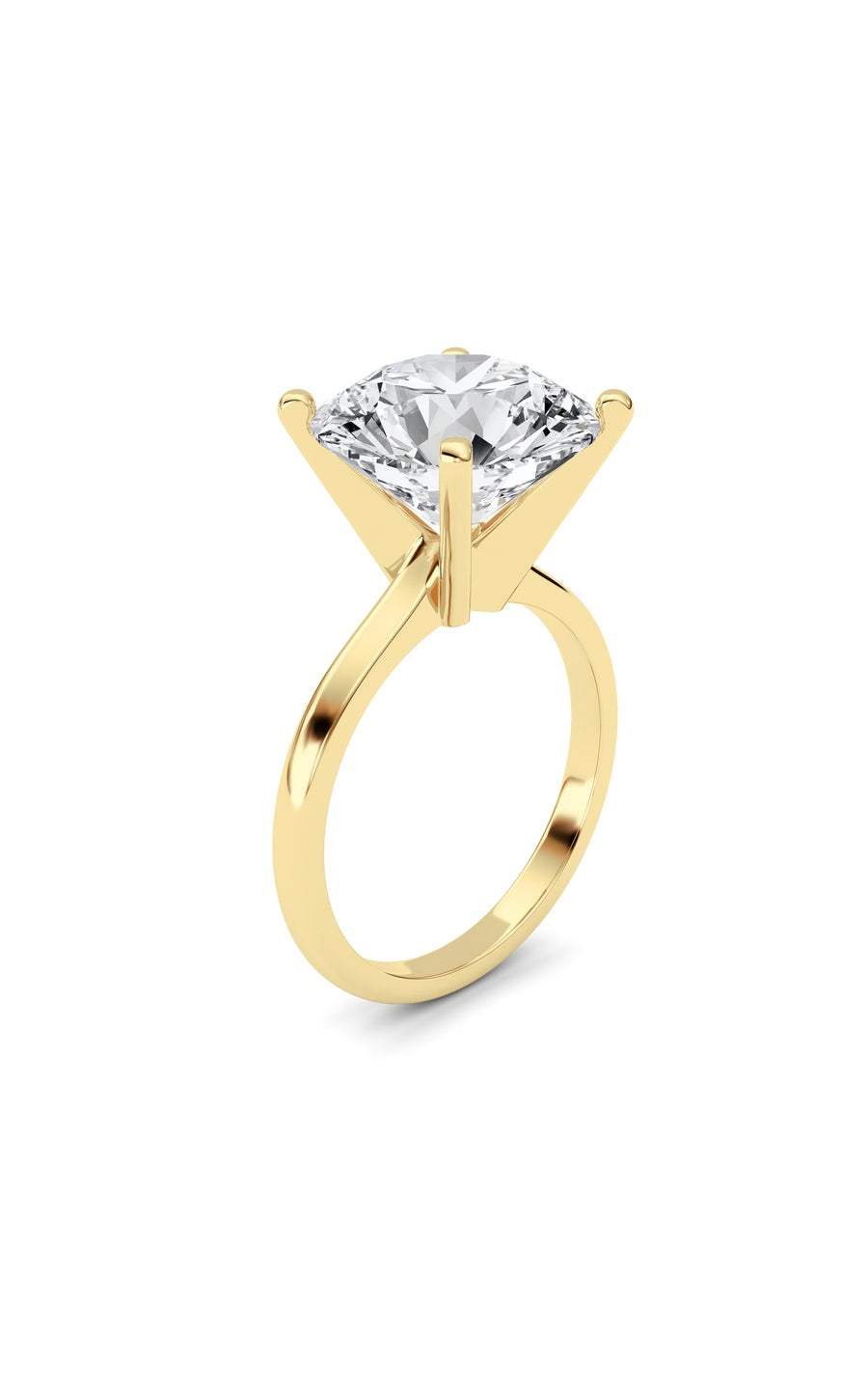 5Cttw Round Shaped Lab Grown Diamond Classic Solitaire Ring in 14K Gold (F/VS)