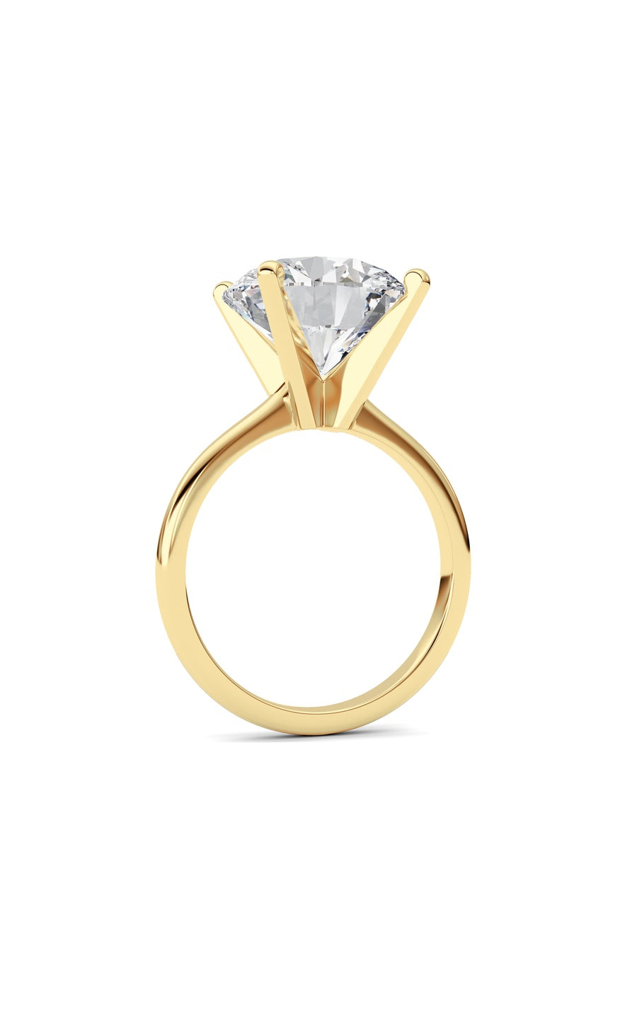 5Cttw Round Shaped Lab Grown Diamond Classic Solitaire Ring in 14K Gold (F/VS)