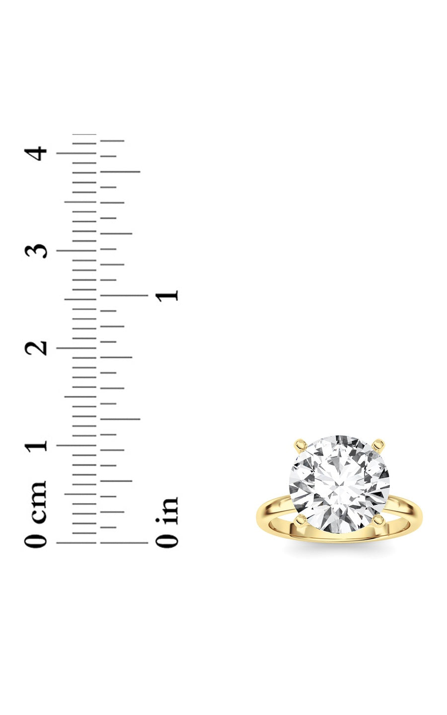5Cttw Round Shaped Lab Grown Diamond Classic Solitaire Ring in 14K Gold (F/VS)