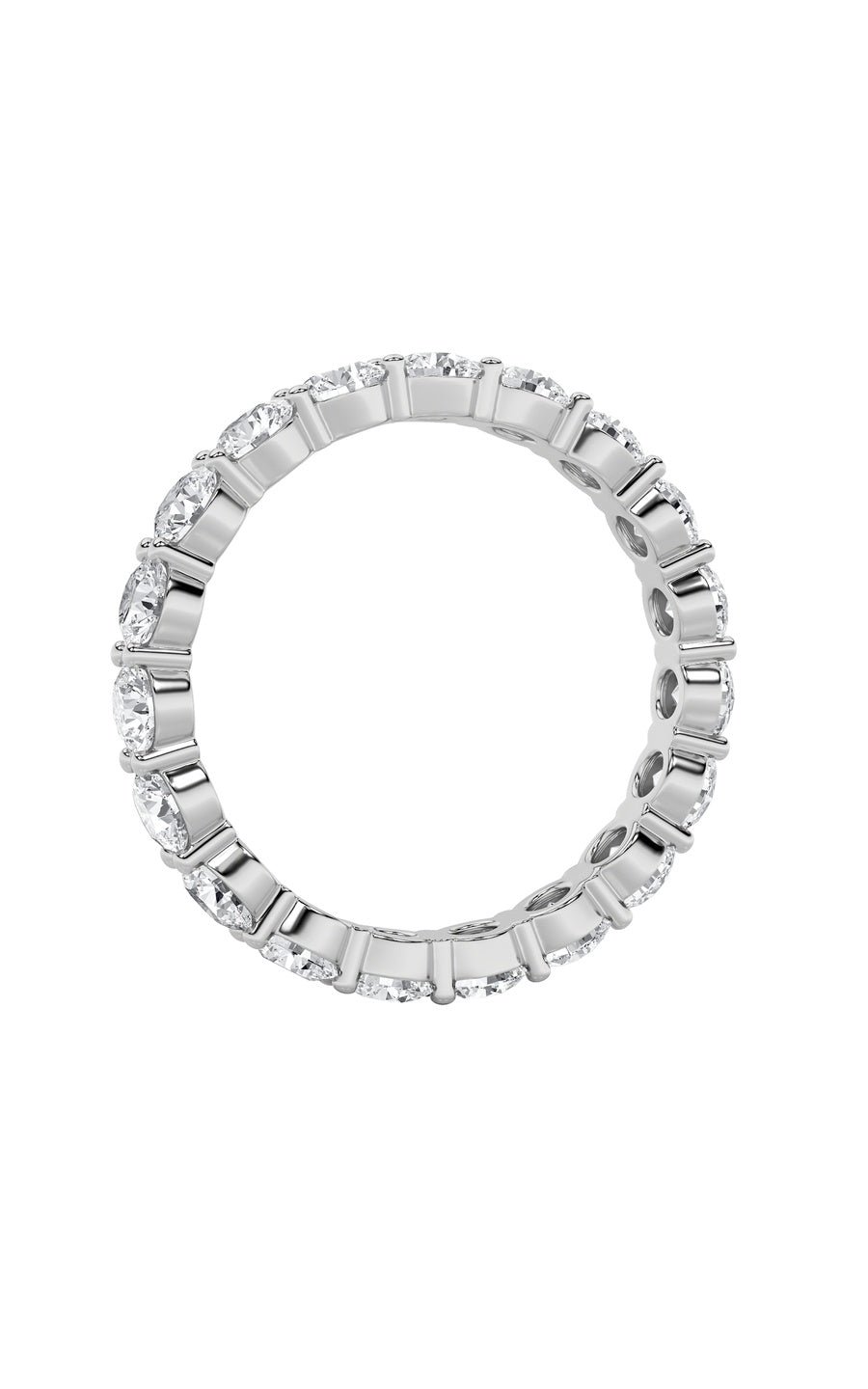 2.15Cttw Round Shaped Lab Grown Diamond Split Prong Eternity Ring in 14K Gold (F/VS)