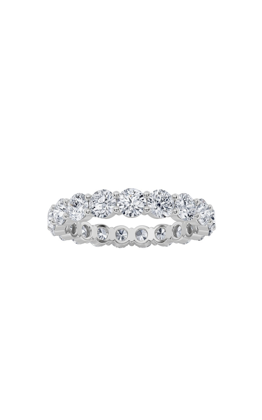 2.25Cttw Round Shaped Lab Grown Diamond Split Prong Eternity Ring in 14K Gold (F/VS)