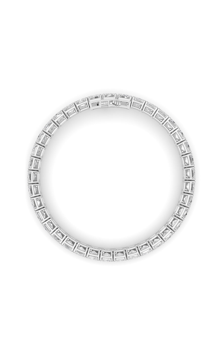 27Cttw Emerald Shaped Lab Grown Diamond (F/VS) East West Line Bracelet in 14K Gold
