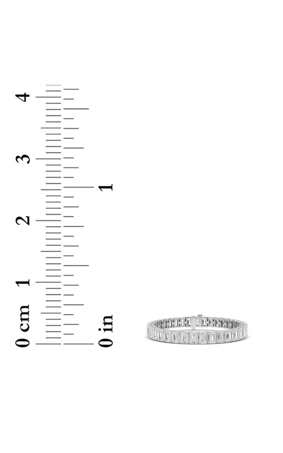 27Cttw Emerald Shaped Lab Grown Diamond (F/VS) East West Line Bracelet in 14K Gold