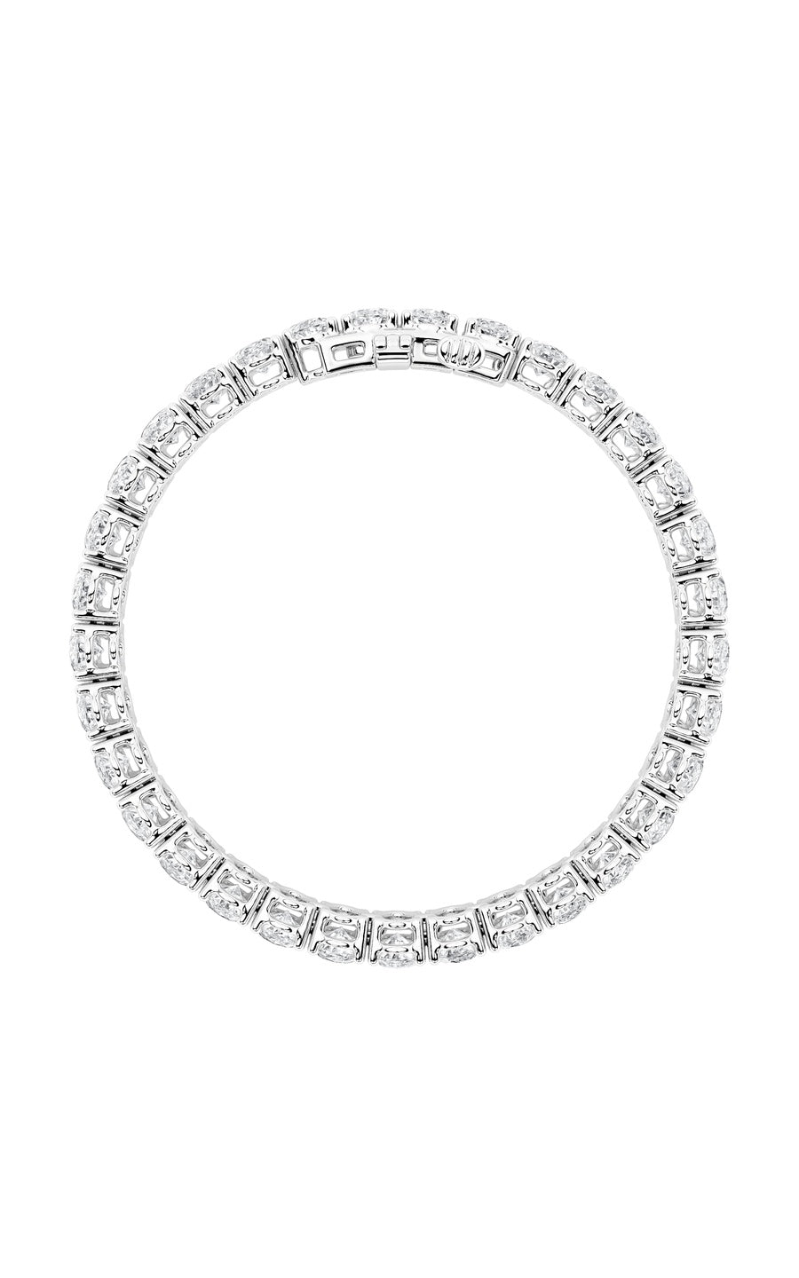 24Cttw Oval Shaped Lab Grown Diamond (F/VS) East West Line Bracelet in 14K Gold