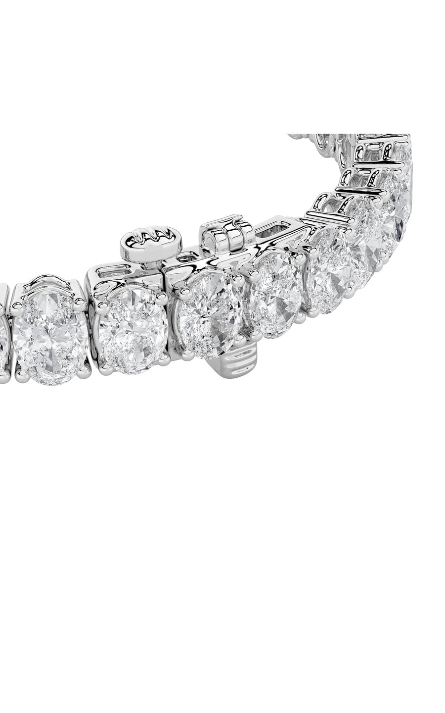 24Cttw Oval Shaped Lab Grown Diamond (F/VS) East West Line Bracelet in 14K Gold