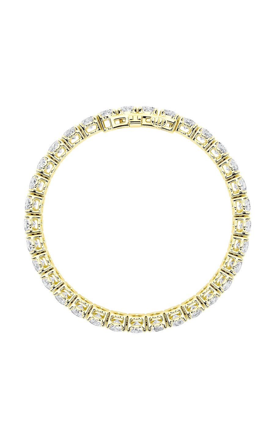 24Cttw Oval Shaped Lab Grown Diamond (F/VS) East West Line Bracelet in 14K Gold
