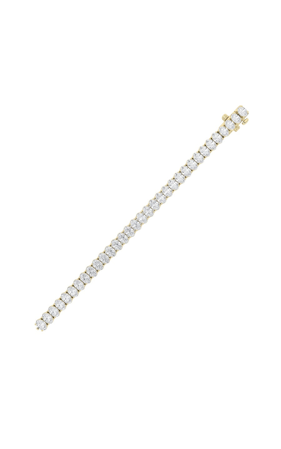 24Cttw Oval Shaped Lab Grown Diamond (F/VS) East West Line Bracelet in 14K Gold