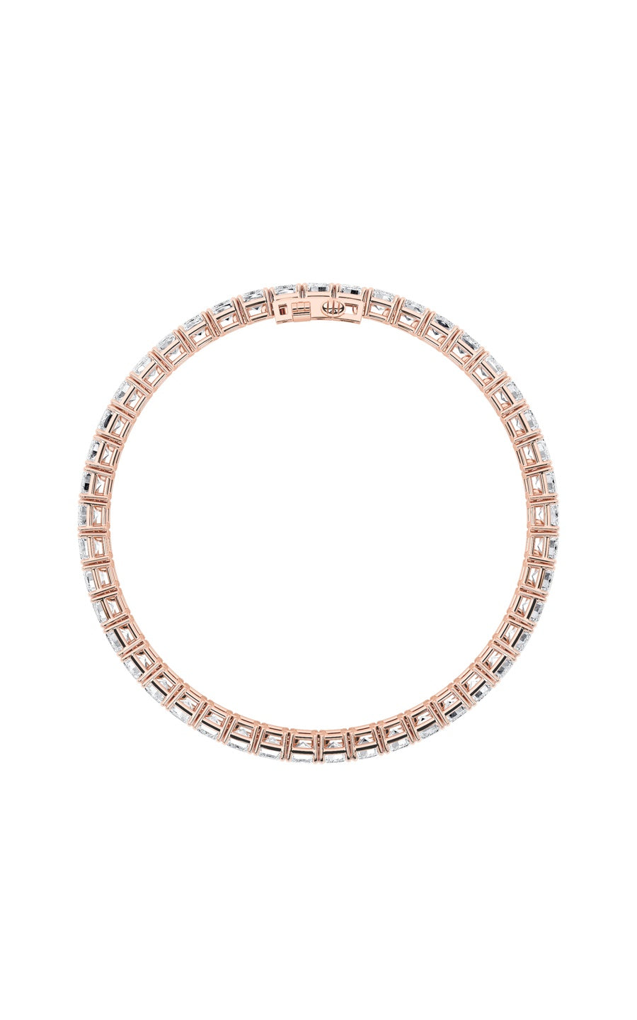 18.5Cttw Emerald Shaped Lab Grown Diamond (F/VS) East West Line Bracelet in 14K Gold