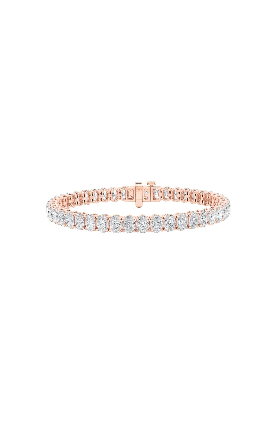 9Cttw Oval Shaped Lab Grown Diamond (G/VS) East West Line Bracelet in 14K Gold