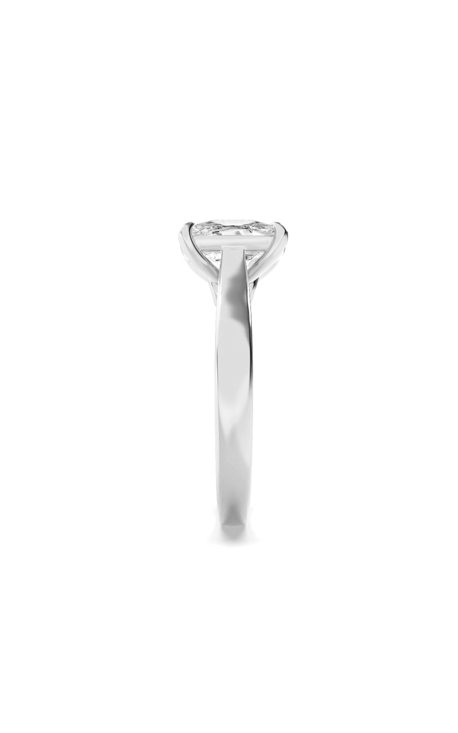 2.5CTW Elongated Cushion Shaped Lab Grown Diamond (F/VS) Accented Bridge Shank Engagement Ring in 14K Gold